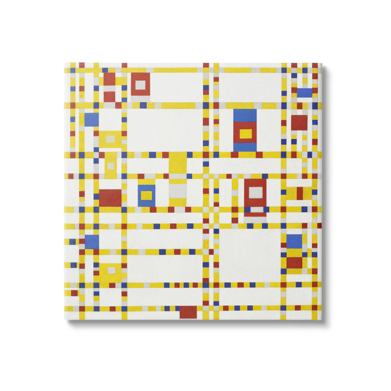 Broadway Boogie Woogie Abstract Canvas Wall Art, 17" x 17"