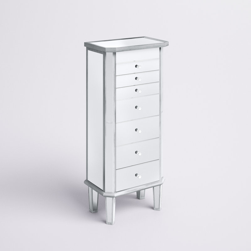 Caila 18'' Wide Jewelry Armoire, Silver