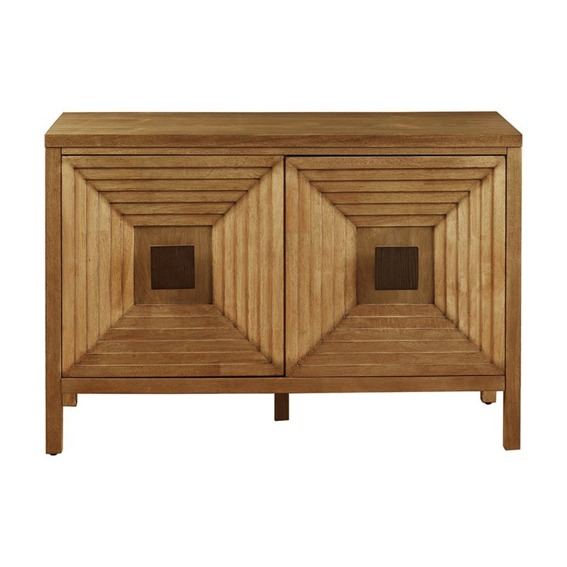 Armoire d'appoint à 2 portes réglables, style moderne, 47,5 po de long, grande capacité de rangement, structure en bois massif, café foncé, armoire transitionnelle texturée avec tablettes - décor accrocheur