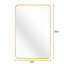 Miroir de salle de bain rectangulaire en métal doré 22 x 30 pouces - Film incassable, installation murale simple pour verre haute définition 4 mm, alliage d'aluminium rouille-121086608