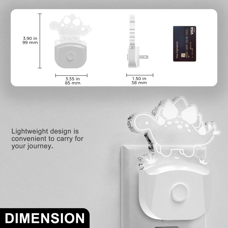 Stegosaurus Acrylic Plug-In RGB Night Light With Memory Function