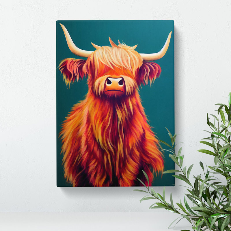 Highland Cow Art No.4 - Wrapped Canvas, 50cm H x 35cm W x 3cm D
