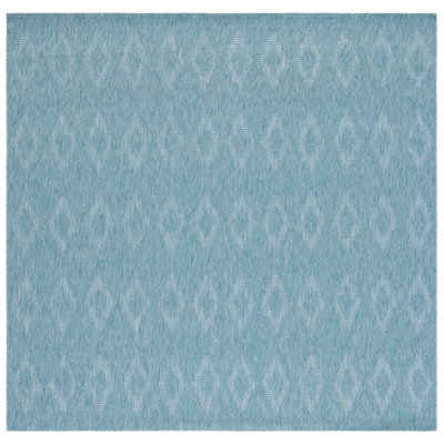 Ajacia Geometric Aqua Area Indoor/Outdoor Area Rug