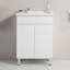 Armoire de salle de bain murale avec lavabo en céramique, idéale pour les petites salles de bain et les salles d'eau, offrant un rangement facile d'accès et une performance durable