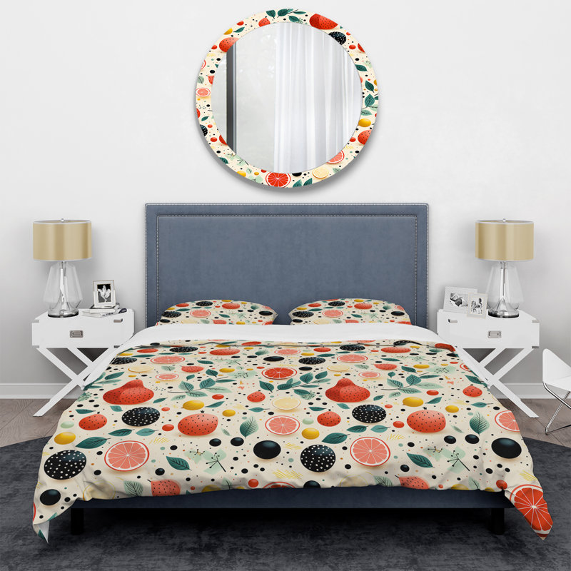 Ensemble de housse de couette Midcentury Pastel, Housse de couette pour grand lit et 2 taies décor