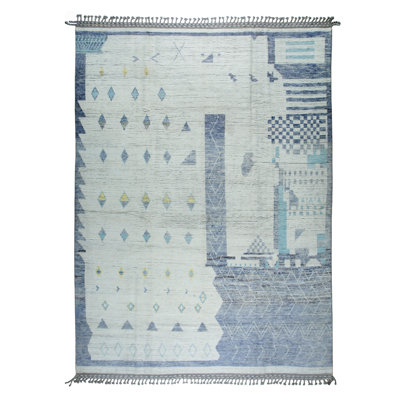 Tapis transitionnel contemporain multicolore en laine noué à la main Marrakech