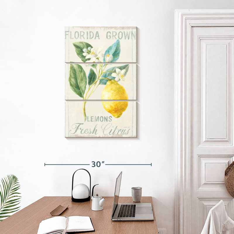 Plaque murale Kema Floursack Lemon I, H 32 po x l 20 po