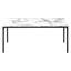 Table basse moderne 3 avec stratifié en marbre blanc et base en métal à la mode avec des surfaces d'aspect marbre