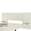 Lit confortable tapissier beige pour grand lit avec tête de lit surdimensionnée et tablettes pratiques avec rangement fonctionnel-2095796246