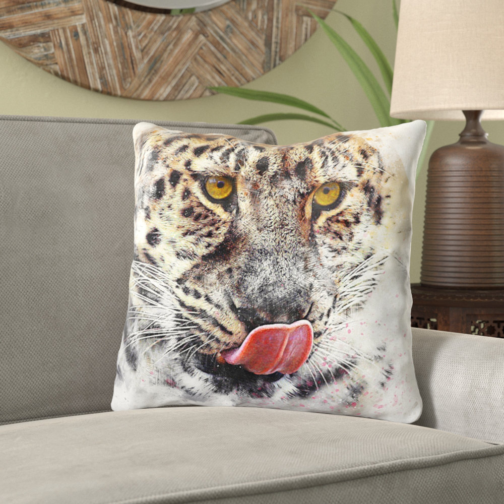 Grey leopard best sale throw pillow