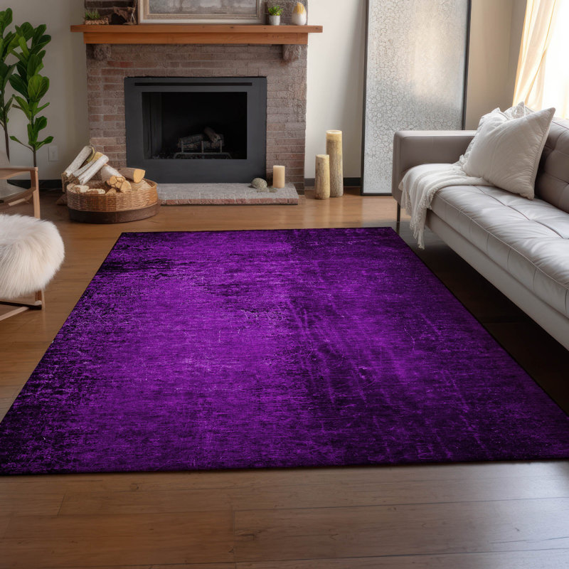 Premium Machine-Washable Mauve Cerrito AMF554 Rug, Rectangle 5 pi x 7 pi 6 po