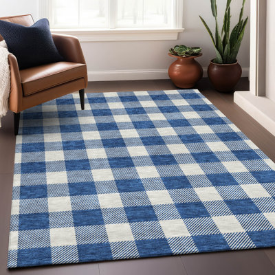 Tapis bleu marine de qualité supérieure lavable à la machine Prisco