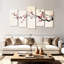 Red Japanese Blossoms Wall Art Multi Piece Canvas Print-92829747