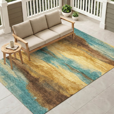 Tapis abstrait intérieur / extérieur lavable à la machine Chantille ACN3008