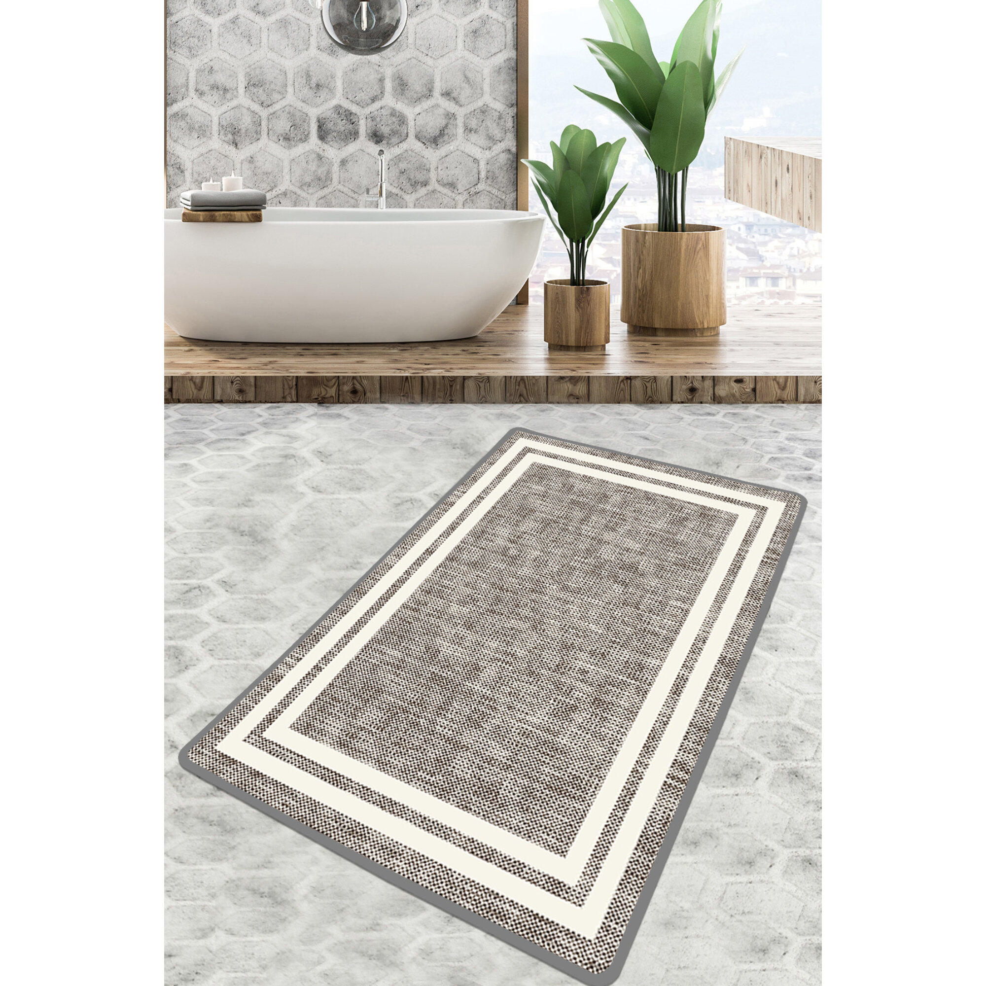 Bless international Bath Rug with Non-Slip Backing