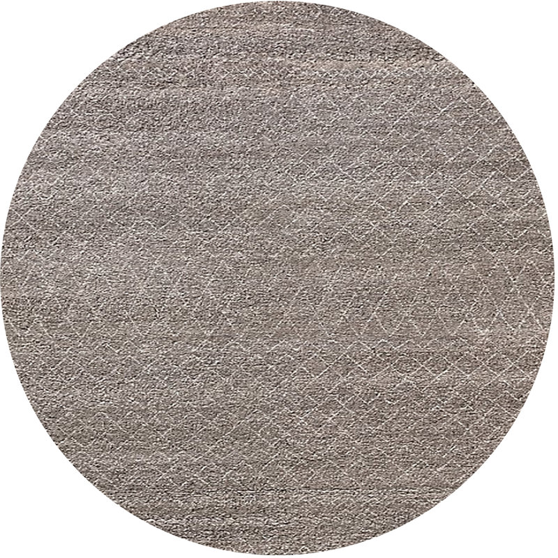 Tapis brun à motif géométrique Lundell, Rond 8 pi