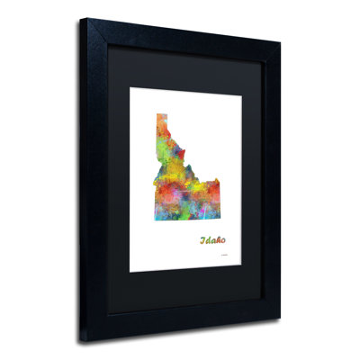 « idaho state map-1 », impression encadrée encadrée