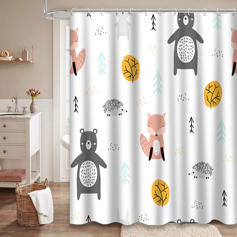 Rideau de douche avec 12 crochets, L 72 po x l 78 po