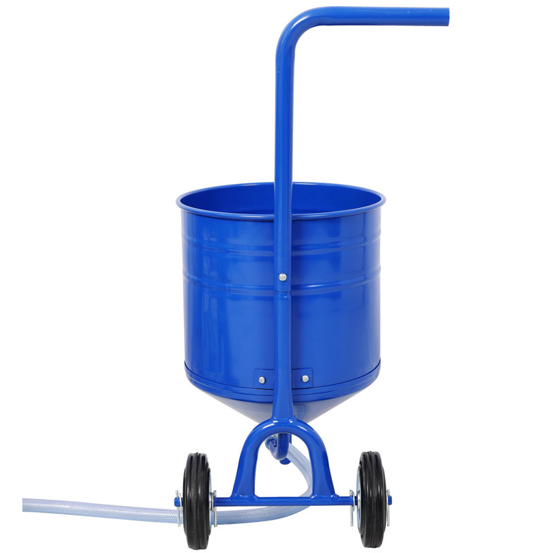 Ensemble de sablage à siphon de 22,7 kg (50 lb), 34,8 x 33 x 68,6 cm (13,7 x 13 x 27 pouces), acier, 1 ensemble, machine de sablage abrasive portable, bleue, avec tuyau de 3 m (9,8 pi), pistolet de sablage en aluminium moulé, pour le décapage de la peinture et l'élimination de la rouille superficielle.