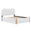 Upholstered Platform Bed With Wood Supporting Feet And  Trundle Bed
