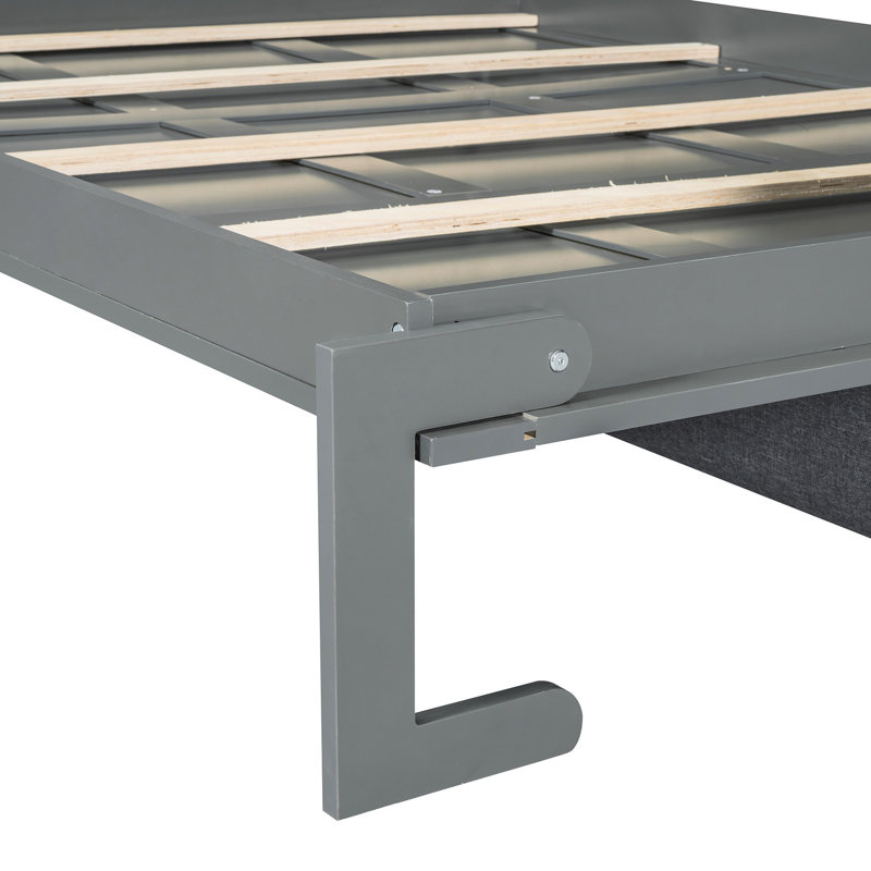 Grand lit avec gris - garantie de qualité et fonctionnalité sans effort