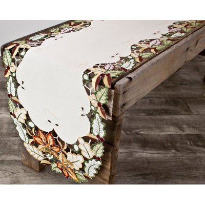 Quackenbush Fall Maple Leaf Oval Table Runner
