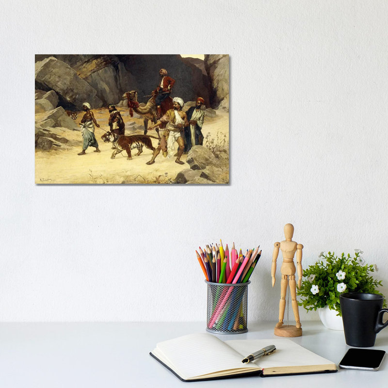 The Tiger Hunt, 1896 by Rudolphe Ernst - Wrapped Canvas Painting, 20.32cm H x 30.48cm W x 1.905cm D