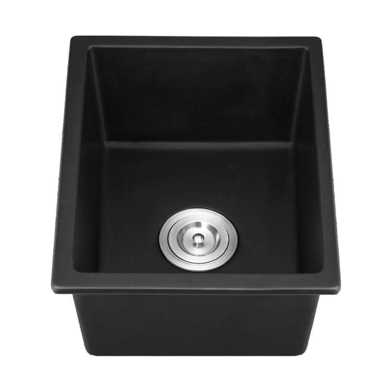 Évier à quartz L 13,66 po x l 18,2 po - Thermoformé moulé pour plus de solidité avec panier et crépine x eau de congélation durable