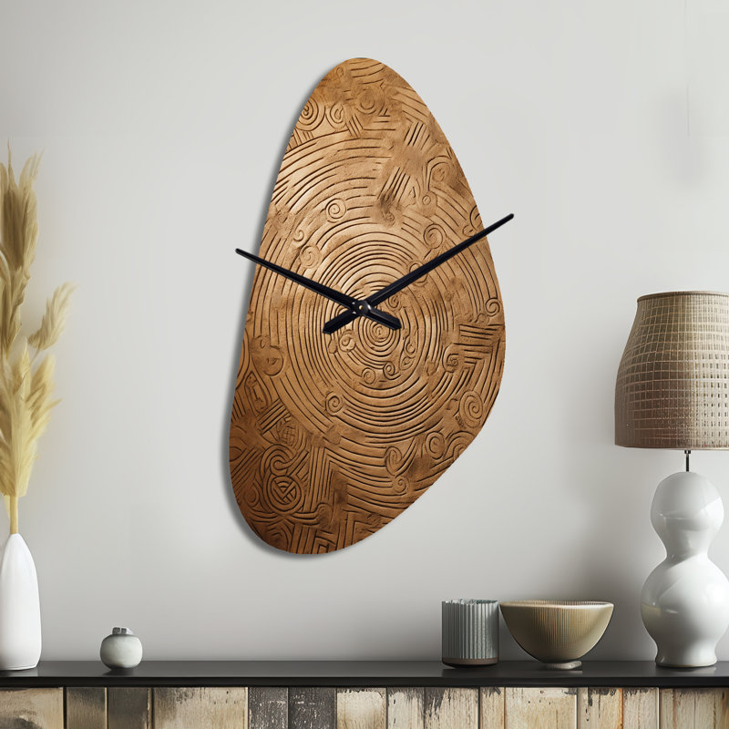 Horloge dorée - plume Boho, Grand