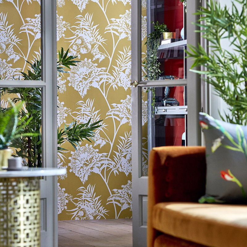 Bavero 10.05m x 68.6cm Wallpaper Roll, Ochre