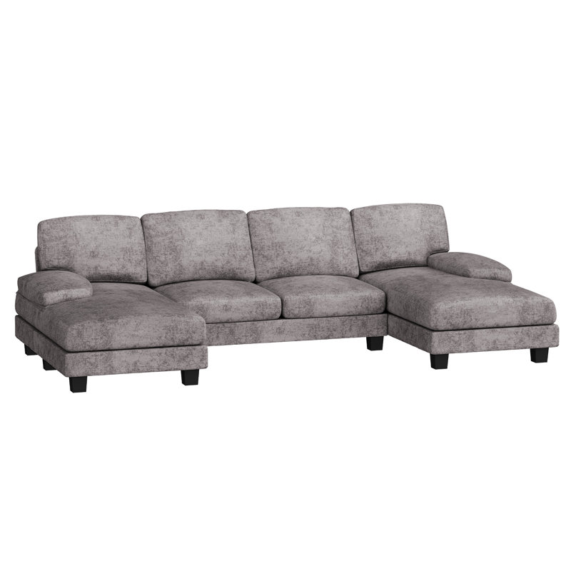 Canapé modulaire confortable en U 104,9 "avec 4 sièges, Gris chenille