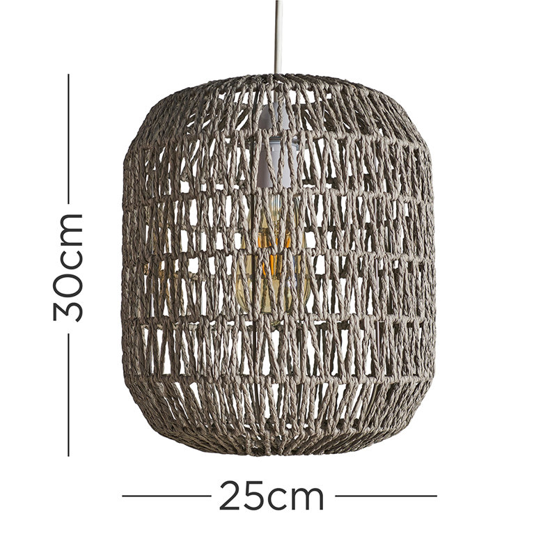 30cm H Oval Pendant Shade ( Spider ) in Grey