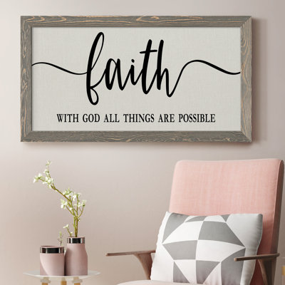 Faith All Things possible - cadre photo, art textuel sur toile