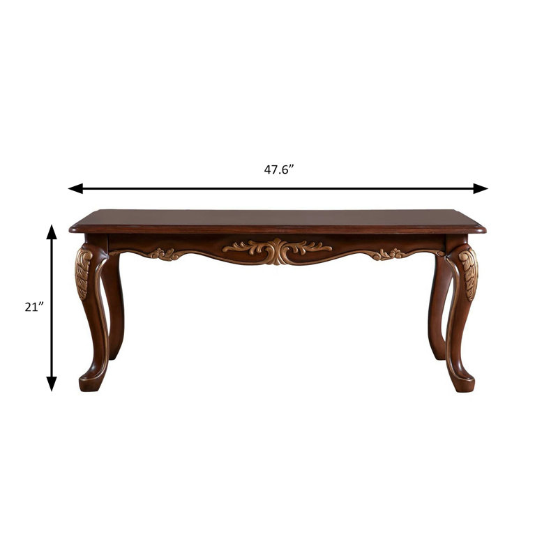 47.6" W Traditional Coffee Table, Rich Tobacco