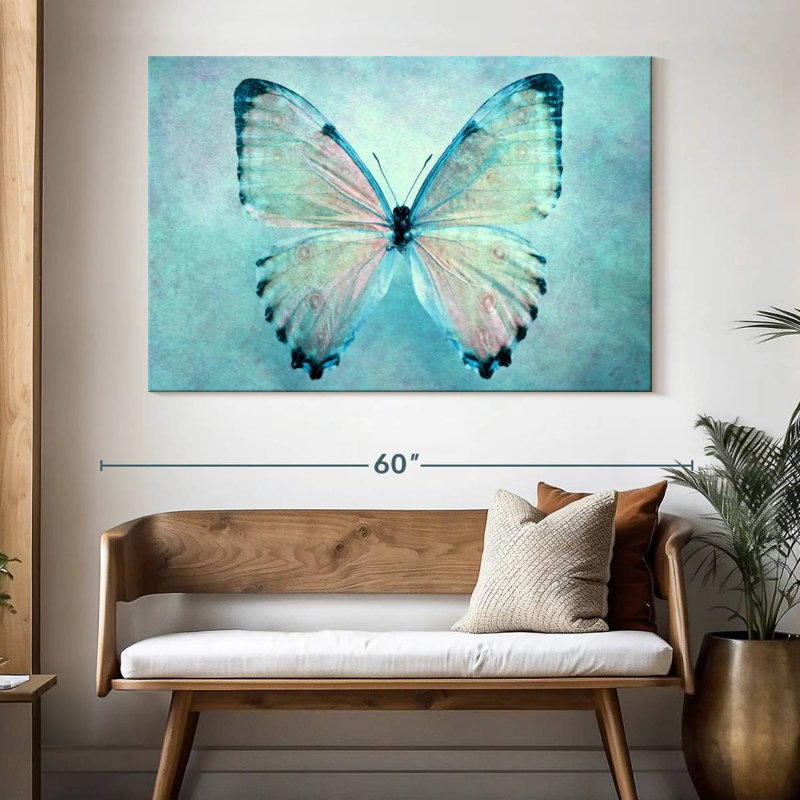 Brampt Delicate Blue Butterfly, 34" H x 51" W