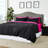 Tache Home Fashion 6-Piece Reversible Cotton Comforter Set with Zipper Cover - Solid Pink & Black-14503801-14503809