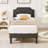 Saylah Set of 2 Upholstered Platform Bed, Tufted Adjustable Headboard, Noise-Free Support,  for Guest Rooms & Two Bed Room Setups-1403572029