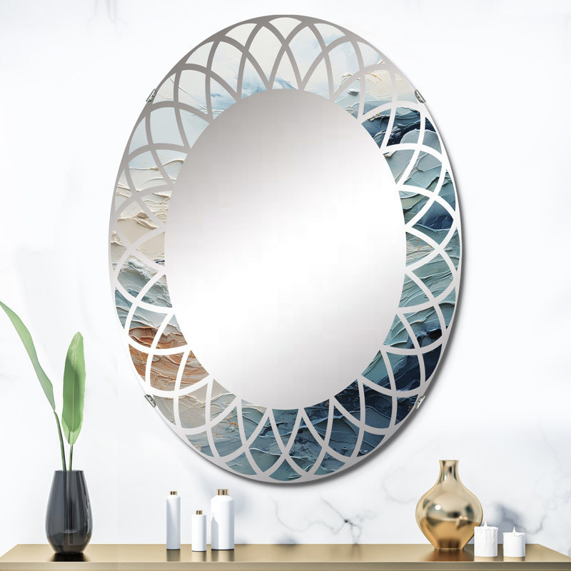 Riad - miroir mural abstrait ovale, 36 po x 24 po