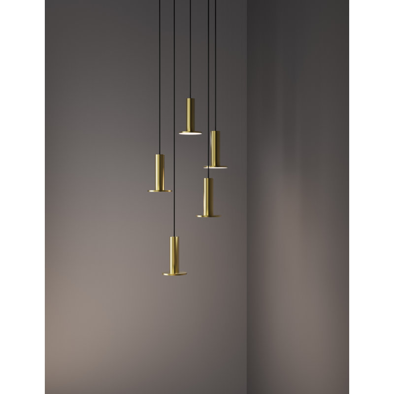 Cielo Hight Bright 3 Pendant Chandelier, Brass, 1 Plus 