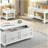 White Washed End Table with Bottom Shelf