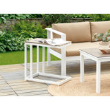 Garden Table Engineered Wood White MESSINA