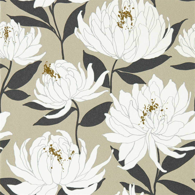 Sebal Wallpaper, Platinum/Ebony