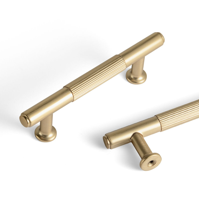 Ensemble de poignées rayées antidérapantes, Bronze champagne, 3"