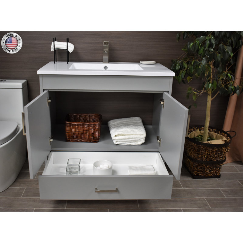 Ensemble de meuble-lavabo simple 36 po Ceravolo, gris