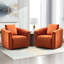Fauteuil demi-tonneau pivotant en velours surdimensionné 30 po Deriah-236277434