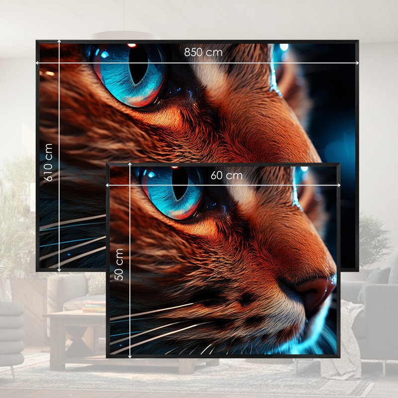 Single Picture Frame LED Illuminated Wall Art Wall Art on Glass / Aluminium, 50 cm H x 60 cm W