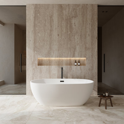 Juno 67 " L x 32 " W Freestanding and Mounting / Installation Required Soaking Acrylic Bathtub with Faucet
