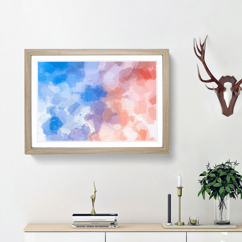 Taking Chances in Abstract - Wall Art, 62cm H x 87cm W x 2cm D, Oak Single Picture Frame Wood