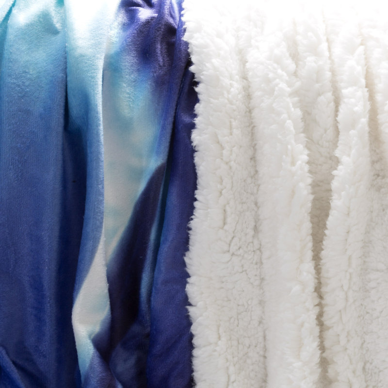 Ocean Dolphin Print Sherpa Fleece Throw Blanket