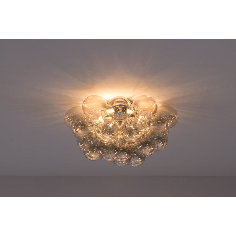 Abdurrahman Glass Semi Flush Mount, Gold